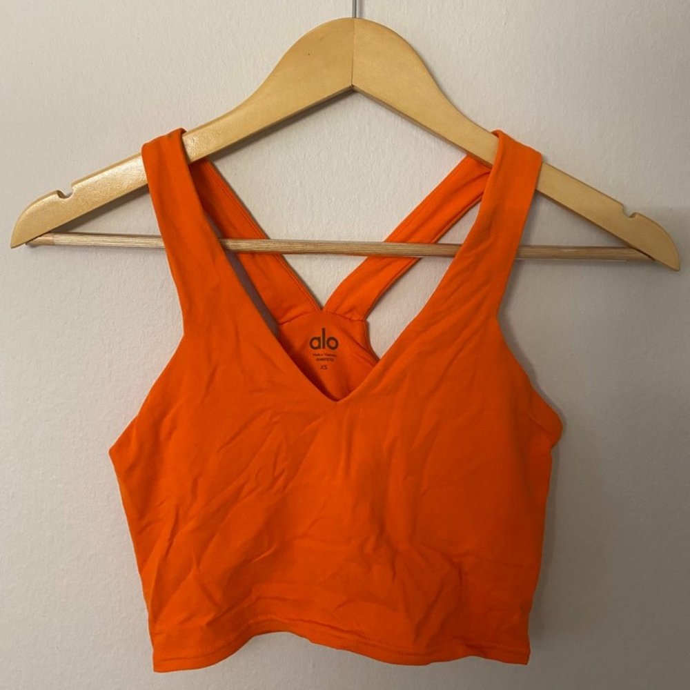 ALO Real Bra Tank in Bright Tangerine XS (worn once)